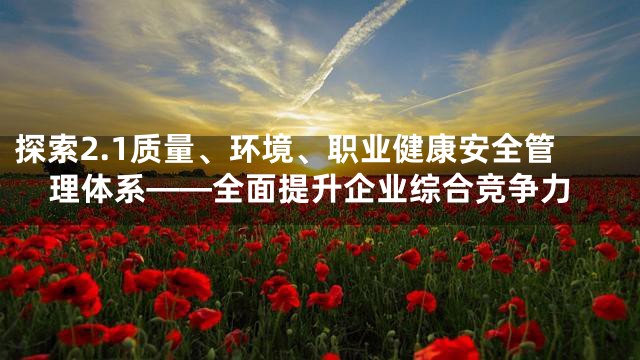 探索2.1质量、环境、职业健康安全管理体系——全面提升企业综合竞争力