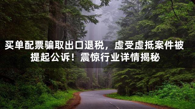 买单配票骗取出口退税，虚受虚抵案件被提起公诉！震惊行业详情揭秘