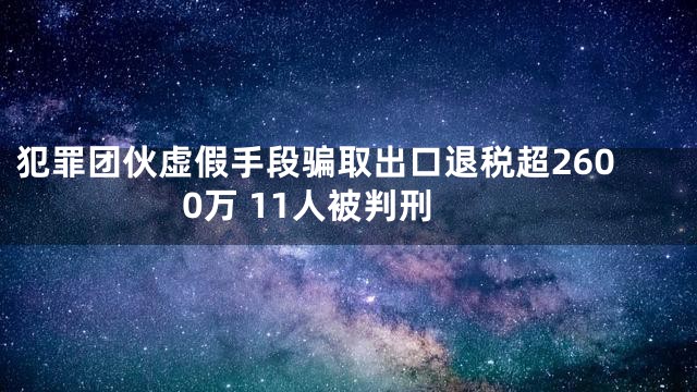 犯罪团伙虚假手段骗取出口退税超2600万 11人被判刑