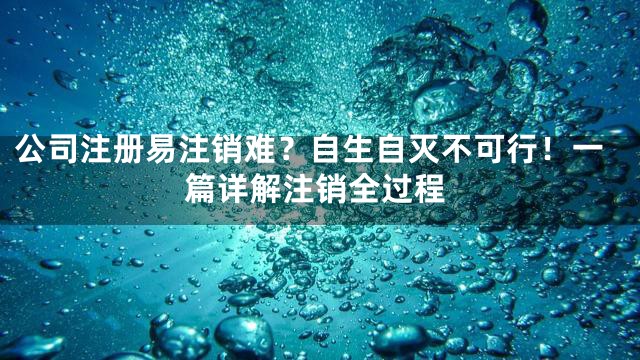 公司注册易注销难？自生自灭不可行！一篇详解注销全过程
