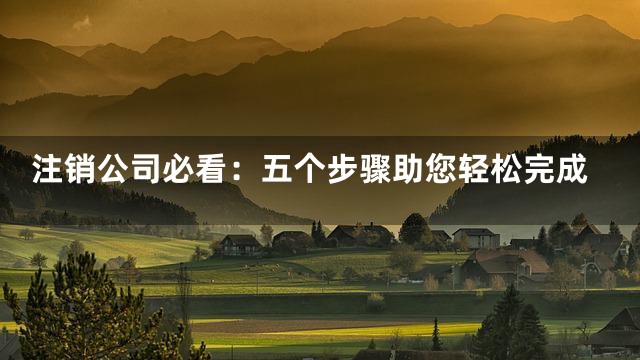 注销公司必看：五个步骤助您轻松完成