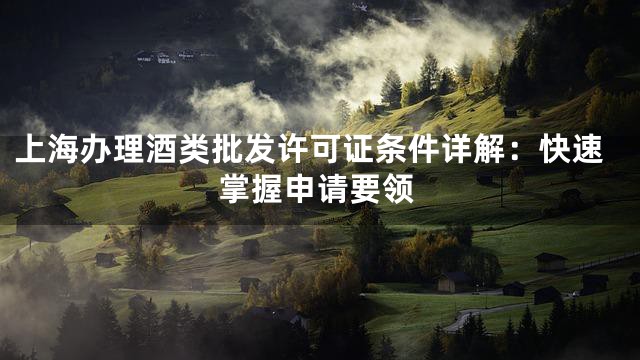 上海办理酒类批发许可证条件详解：快速掌握申请要领