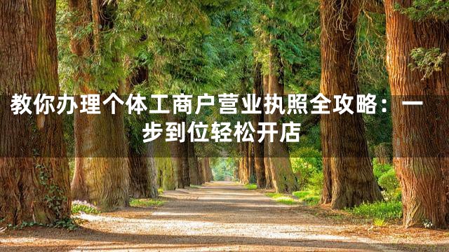 教你办理个体工商户营业执照全攻略：一步到位轻松开店