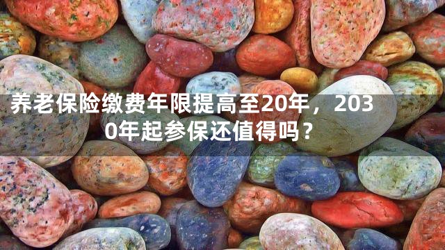养老保险缴费年限提高至20年，2030年起参保还值得吗？