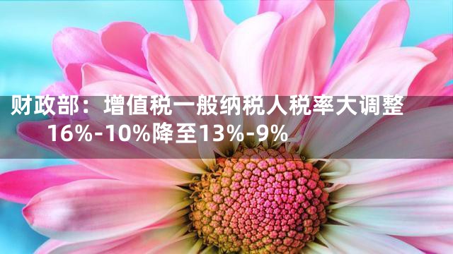 财政部：增值税一般纳税人税率大调整 16%-10%降至13%-9%