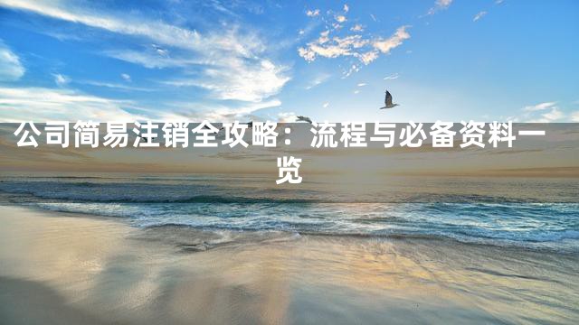 公司简易注销全攻略：流程与必备资料一览