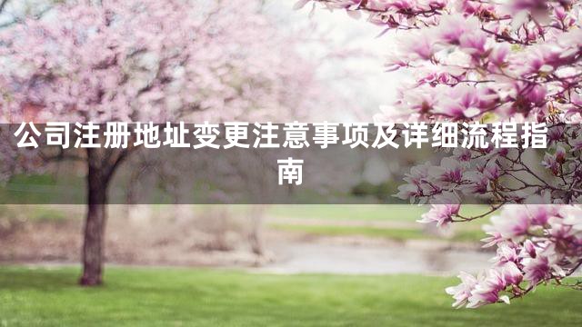 公司注册地址变更注意事项及详细流程指南