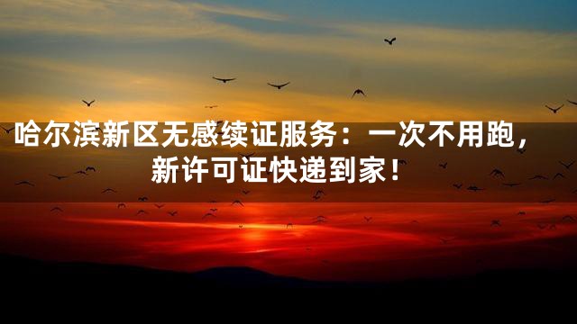 哈尔滨新区无感续证服务：一次不用跑，新许可证快递到家！