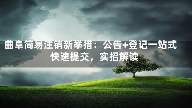 曲阜简易注销新举措：公告+登记一站式快速提交，实招解读