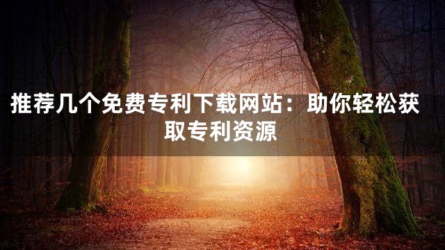 推荐几个免费专利下载网站：助你轻松获取专利资源
