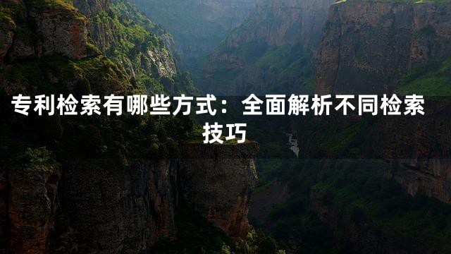 专利检索有哪些方式：全面解析不同检索技巧