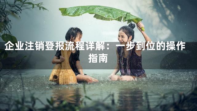 企业注销登报流程详解：一步到位的操作指南