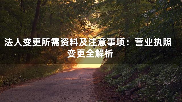法人变更所需资料及注意事项：营业执照变更全解析