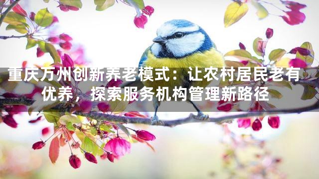 重庆万州创新养老模式：让农村居民老有优养，探索服务机构管理新路径