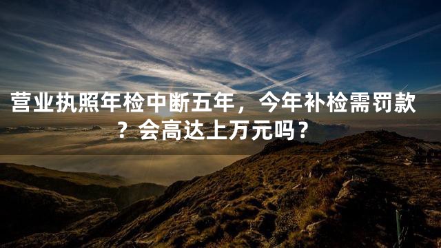 营业执照年检中断五年，今年补检需罚款？会高达上万元吗？
