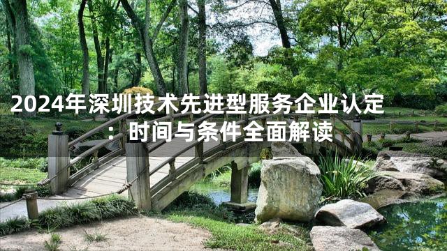 2024年深圳技术先进型服务企业认定：时间与条件全面解读