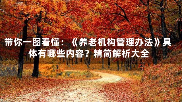 带你一图看懂：《养老机构管理办法》具体有哪些内容？精简解析大全