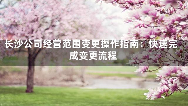 长沙公司经营范围变更操作指南：快速完成变更流程