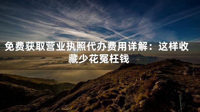 免费获取营业执照代办费用详解：这样收藏少花冤枉钱