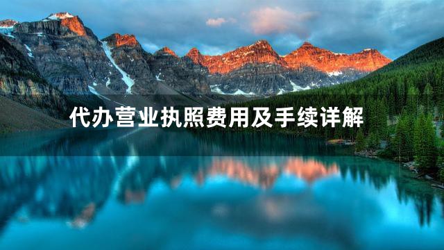 代办营业执照费用及手续详解
