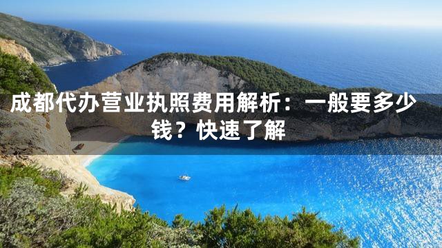 成都代办营业执照费用解析：一般要多少钱？快速了解