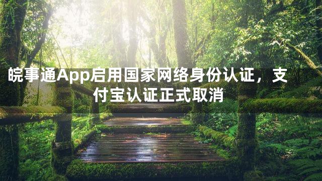 皖事通App启用国家网络身份认证，支付宝认证正式取消