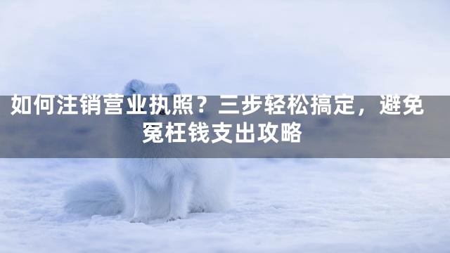 如何注销营业执照？三步轻松搞定，避免冤枉钱支出攻略