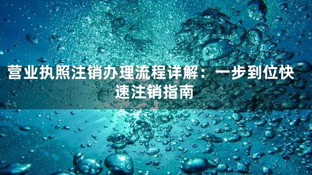 营业执照注销办理流程详解：一步到位快速注销指南