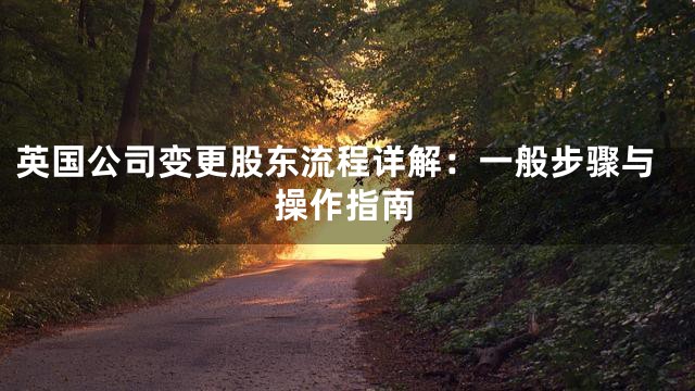 英国公司变更股东流程详解：一般步骤与操作指南