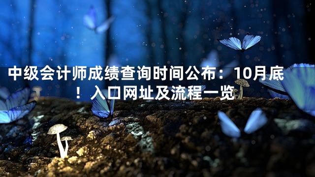 中级会计师成绩查询时间公布：10月底！入口网址及流程一览