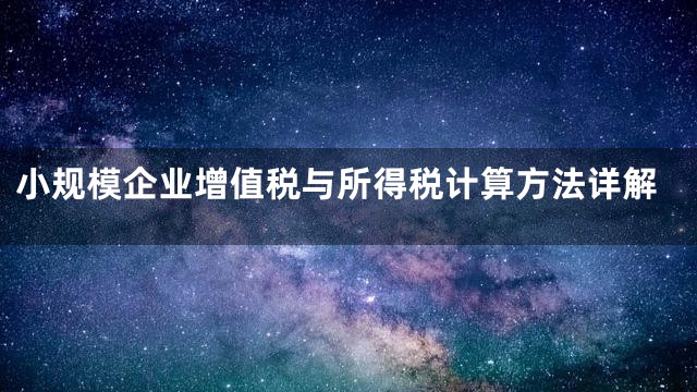 小规模企业增值税与所得税计算方法详解