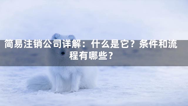 简易注销公司详解：什么是它？条件和流程有哪些？