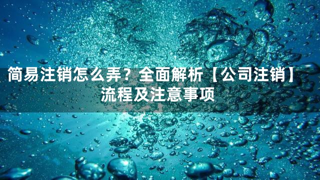 简易注销怎么弄？全面解析【公司注销】流程及注意事项