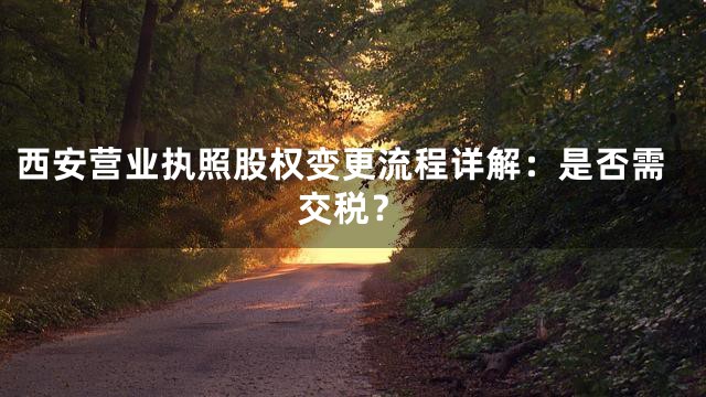 西安营业执照股权变更流程详解：是否需交税？