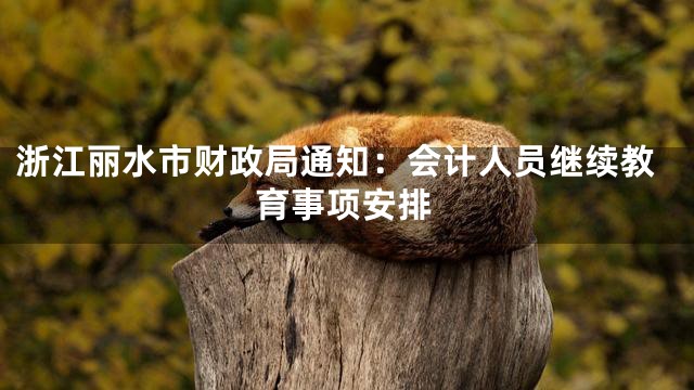 浙江丽水市财政局通知：会计人员继续教育事项安排