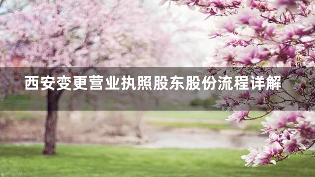 西安变更营业执照股东股份流程详解