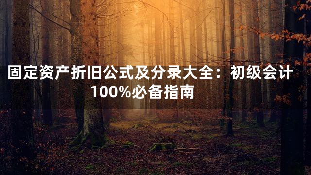 固定资产折旧公式及分录大全：初级会计100%必备指南