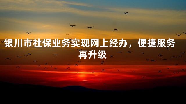 银川市社保业务实现网上经办，便捷服务再升级