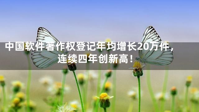 中国软件著作权登记年均增长20万件，连续四年创新高！