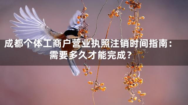 成都个体工商户营业执照注销时间指南：需要多久才能完成？