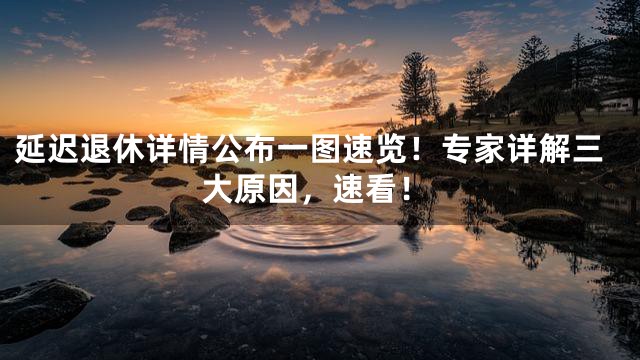延迟退休详情公布一图速览！专家详解三大原因，速看！