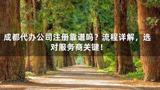 成都代办公司注册靠谱吗？流程详解，选对服务商关键！