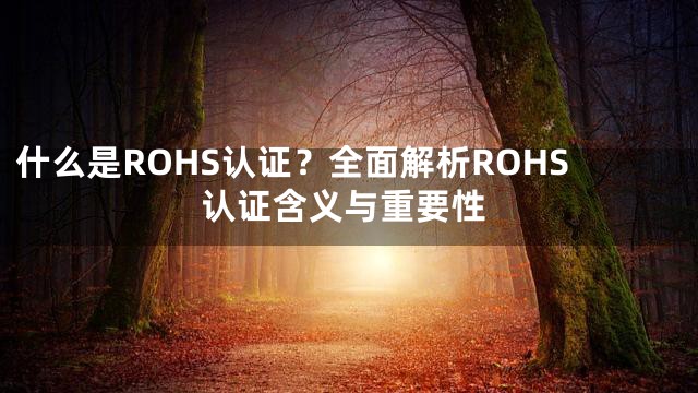 什么是ROHS认证？全面解析ROHS认证含义与重要性