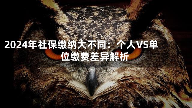2024年社保缴纳大不同：个人VS单位缴费差异解析
