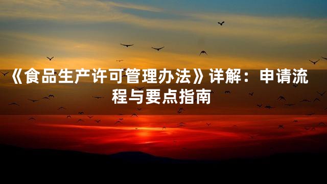 《食品生产许可管理办法》详解：申请流程与要点指南