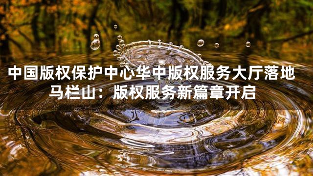 中国版权保护中心华中版权服务大厅落地马栏山：版权服务新篇章开启