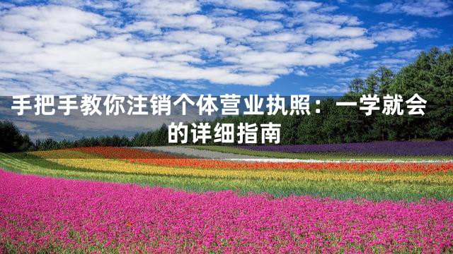 手把手教你注销个体营业执照：一学就会的详细指南