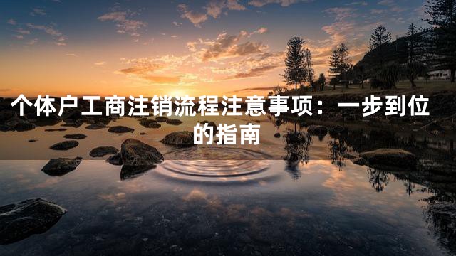 个体户工商注销流程注意事项：一步到位的指南