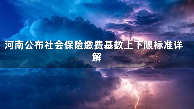 河南公布社会保险缴费基数上下限标准详解