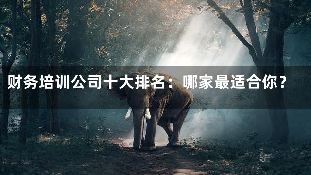 财务培训公司十大排名：哪家最适合你？